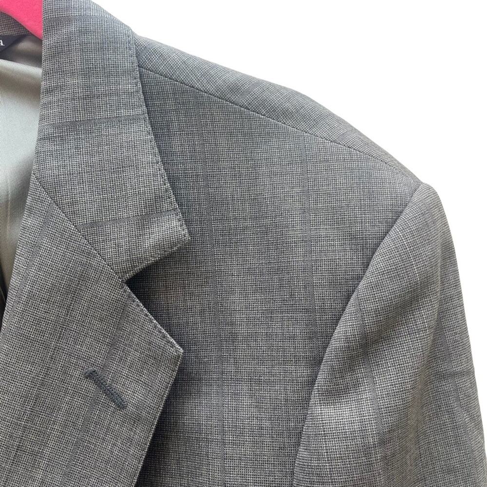 Borck Brothers Fine Clothing Gray Micro Plaid Made In The Usa Sport Coat 40r
